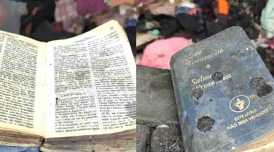 Entre las cenizas de una casa e intacta fue encontrada una biblia.